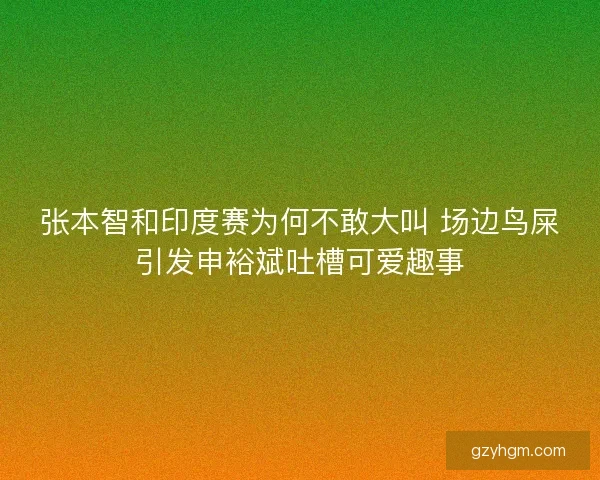 张本智和印度赛为何不敢大叫 场边鸟屎引发申裕斌吐槽可爱趣事